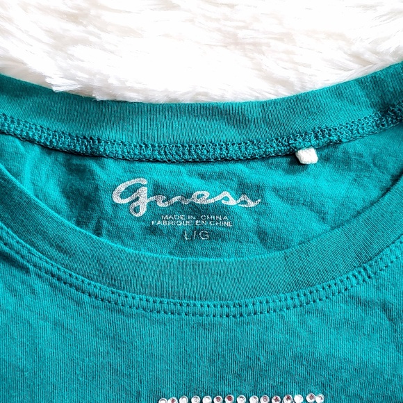 GUESS Logo Rhinestones Tee - Picture 5 of 6